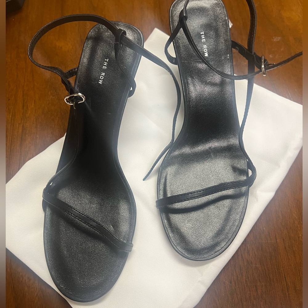 The Row Sleek Black Sandals
